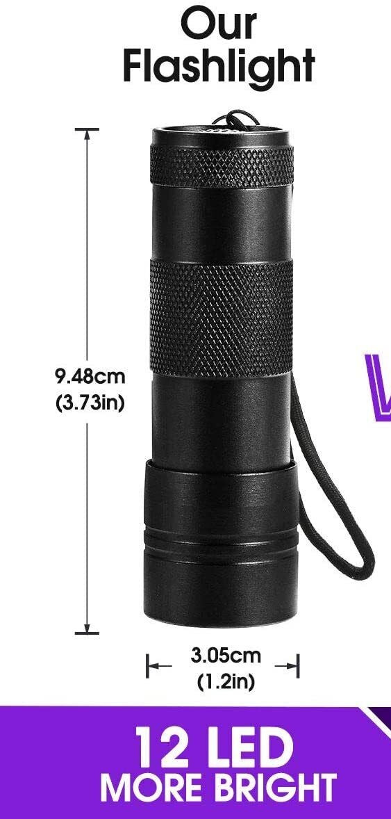Disc Connection Performance UV Torch Flashlight 12 LED